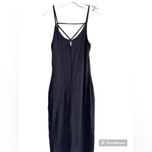 Black sundress,  Midi length. POPULAR BASICS size S